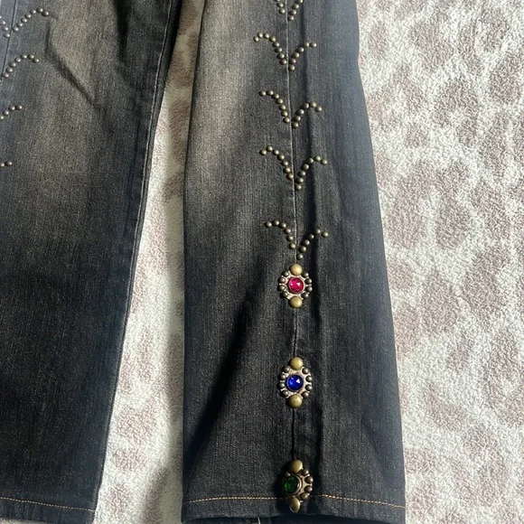 Anna Sui Studded Embellished Bootcut Jeans - Picture 5 of 8